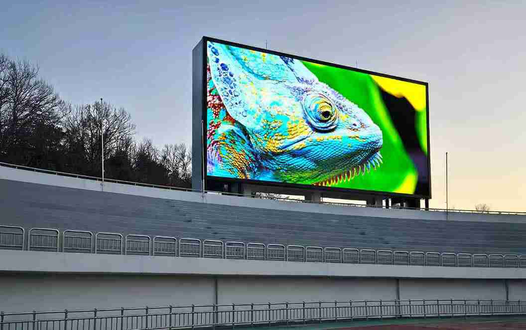 Outdoor LED billboard screen above an Adelaide street