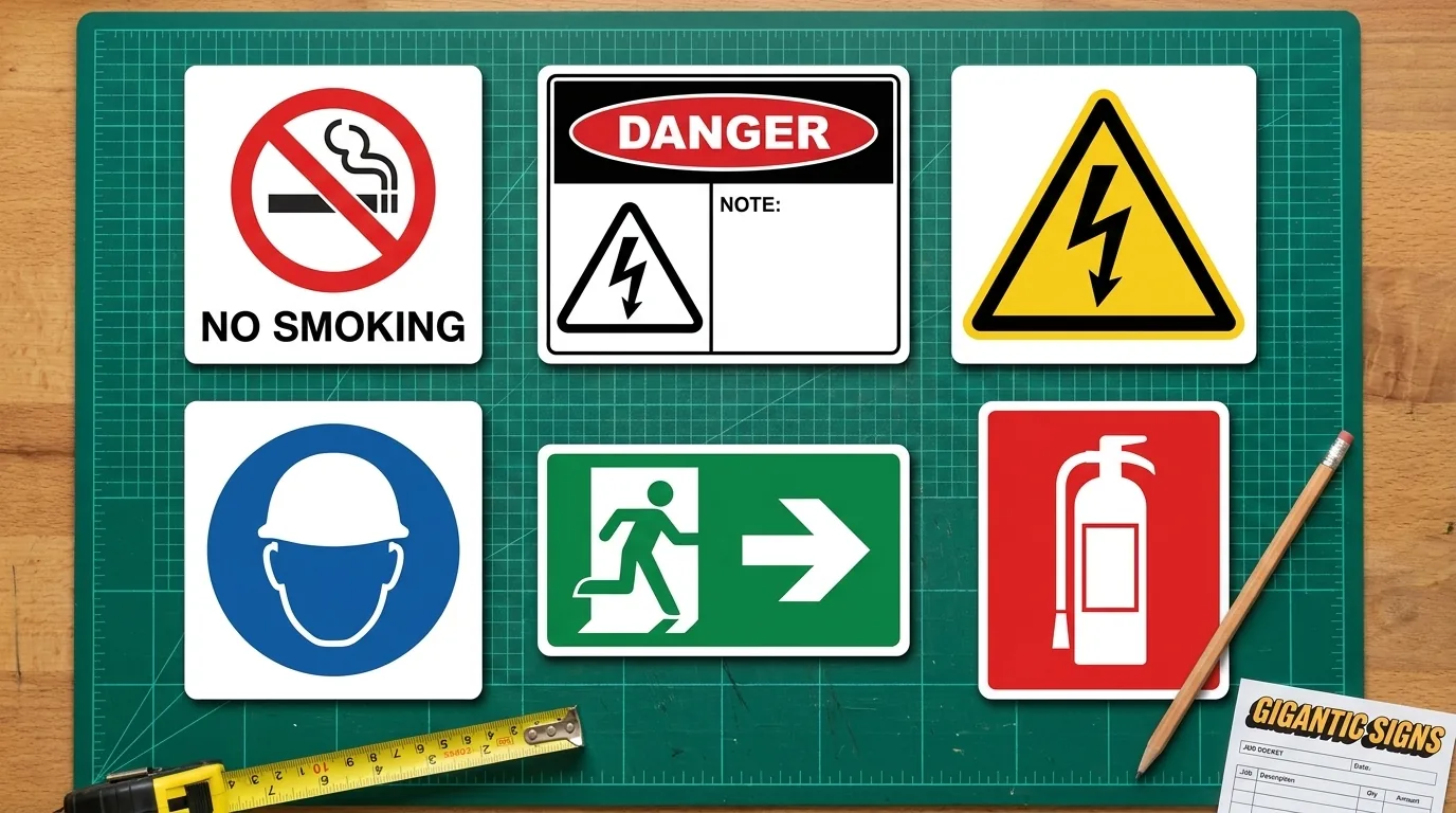 Australian Standard safety signage installed in an Adelaide workplace